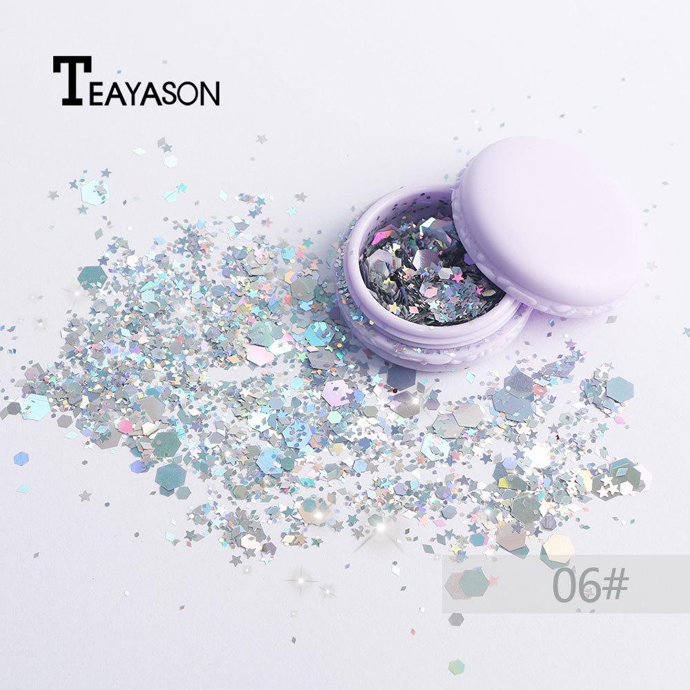 TEAYASON Harajuku Zima Malun Laser-Pailletten im europäischen und amerikanischen Stil, leuchtendes Puder-Schönheits-Make-up, Musikfestival-Make-up