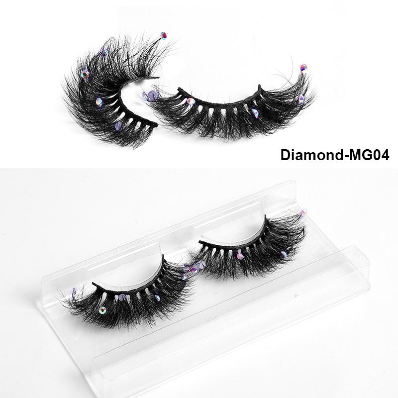 3D Three-Dimensional High Imitation Mink Hair With Diamond False Eyelashes, Natural Thick Grafted Eyelashes