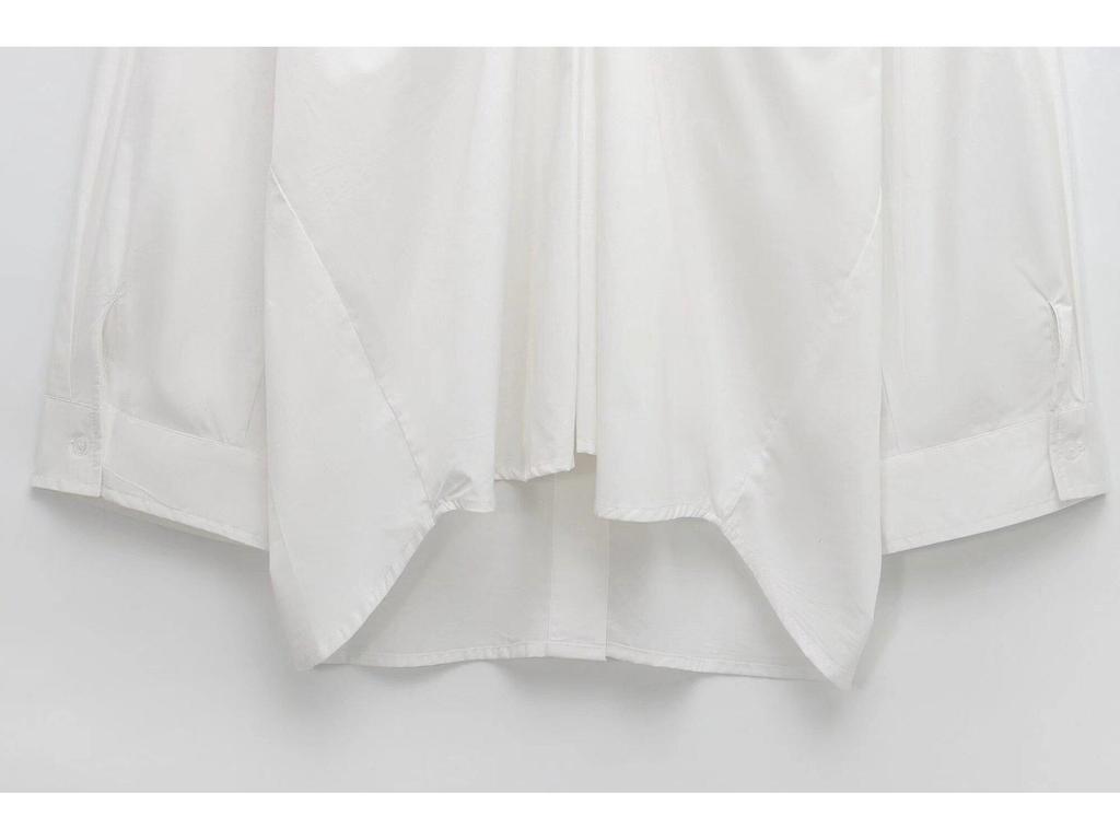 2024 Winter New Women's Fashion: European & American Style Pleated Back Loose Shirt