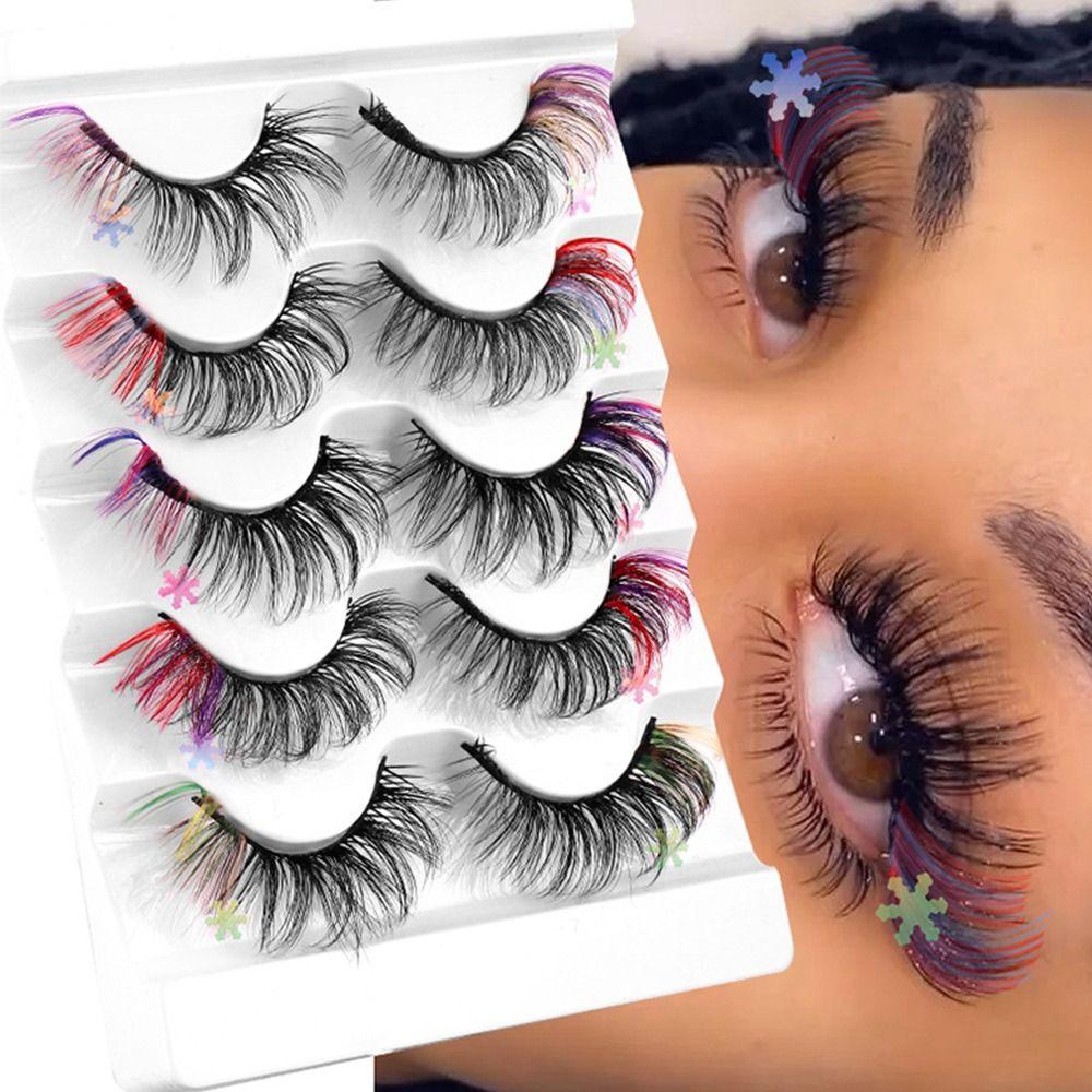 

Beauty Mink Hair Thick Eye Lashes Natural Christmas Snowflake Decoration 8D Curl False Eyelashes