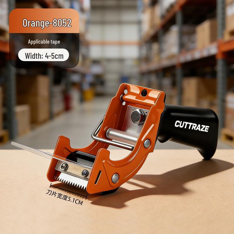 Large Transparent Tape Cutter & Carton Sealer with Cross-Handle