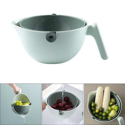 Colander Plastic Detachable Self-draining Strainer Washing Bowl for Rice Fruit Vegetable Spaghetti