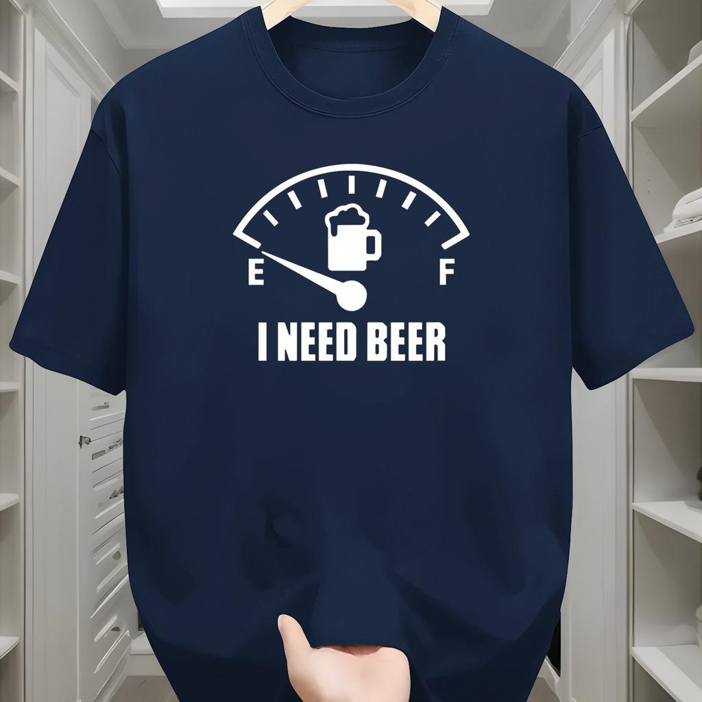 Unisexs I Need Beer Humorous Graphic Print Tshirt Soft Breathable Casual Short Sleeve Tee For Summer Outdoor Unisex Clothing