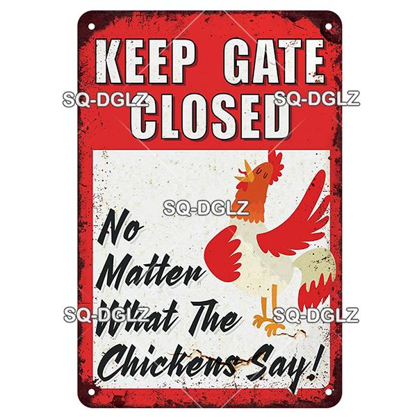 SQ-DGLZ Placă metalică vintage de avertizare Ouă de găini Placă de tablă Placă pentru magazin Home Bar Decor de perete Autocolant Placă de decorare Poster