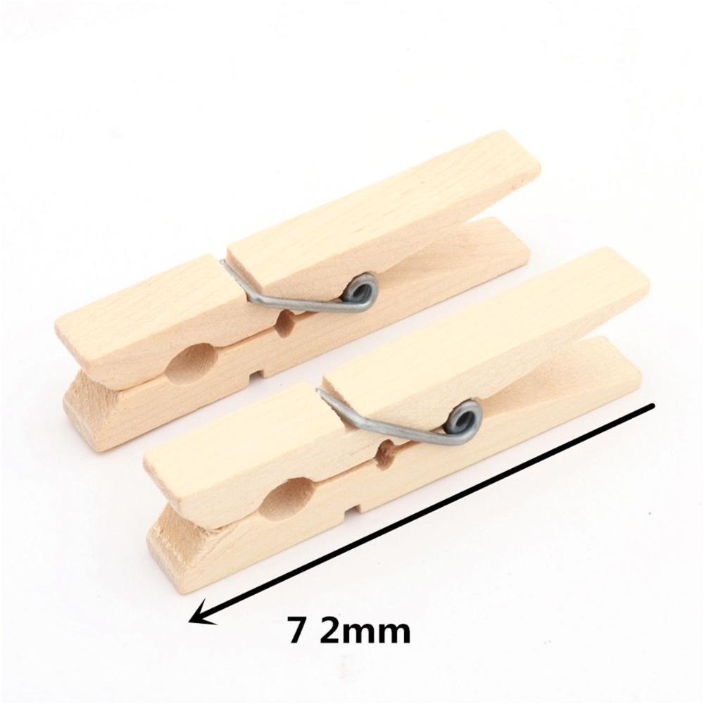 72mm Long Multiufunction Wedding School Wooden DIY Clothespin Clothes Pegs Craft Decoration Photo Clips