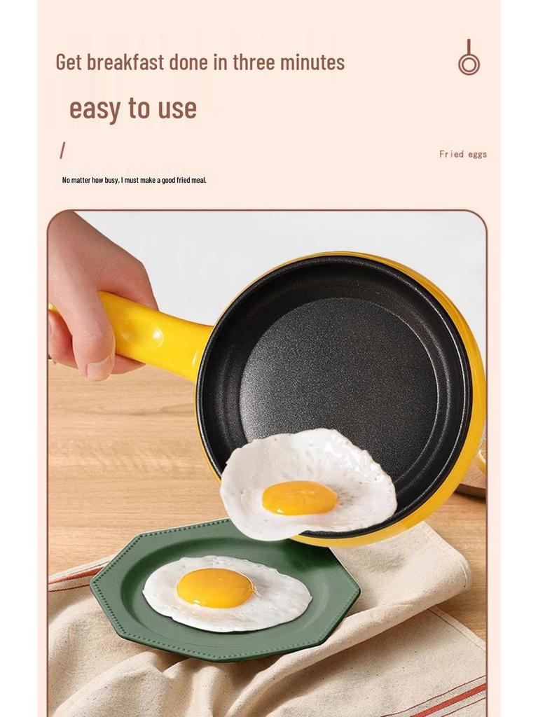 Cocedor y Freidora Eléctrica de Huevos Compacto de Doble Capa con Apagado Automático