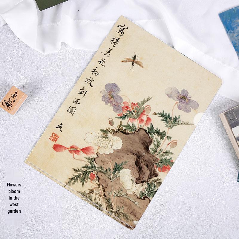 World-Famous Paintings L-Shaped A4 Folder - Monet & Van Gogh Art Design for Students and Office