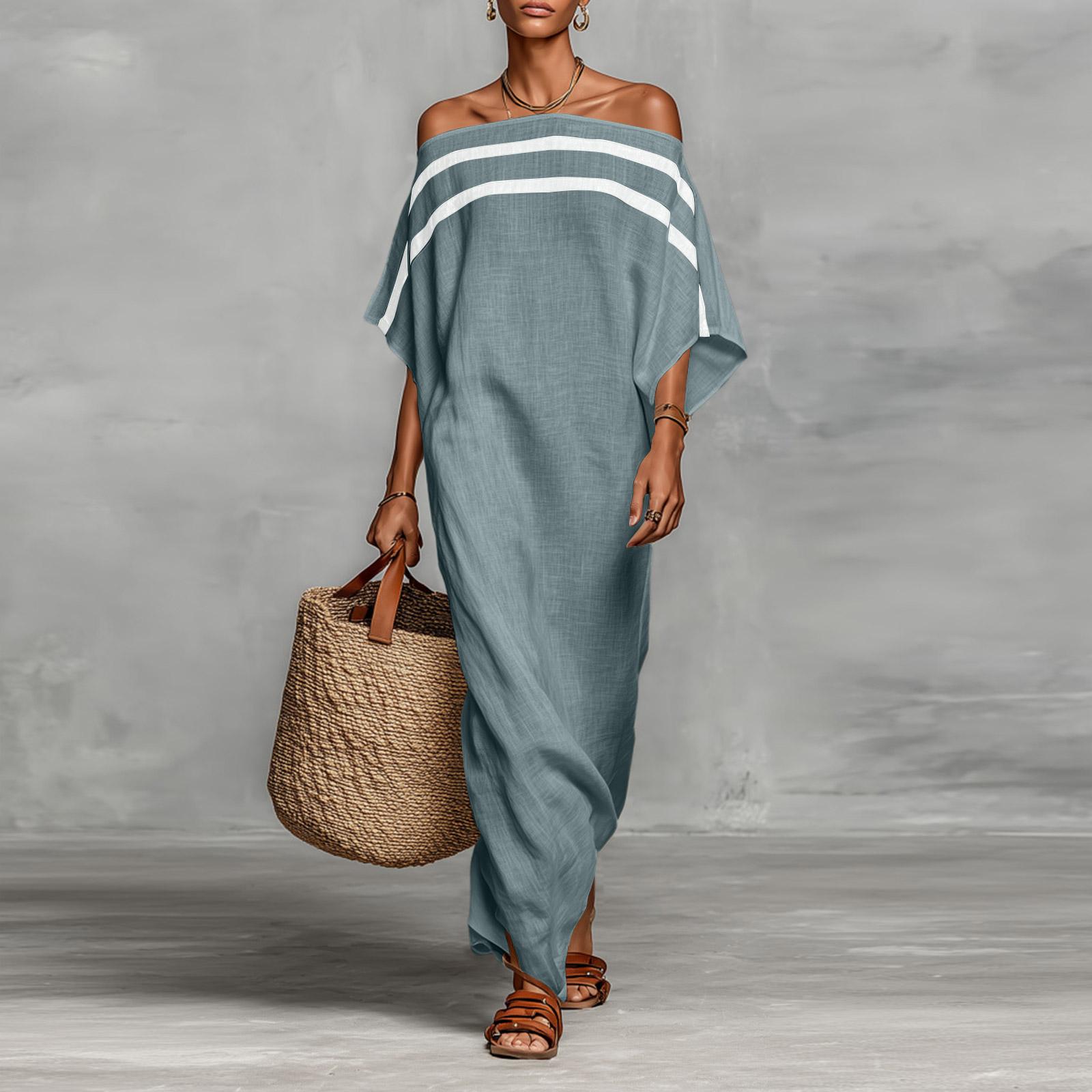 Ladies  Casual And Fashionable Loose Striped Dress M