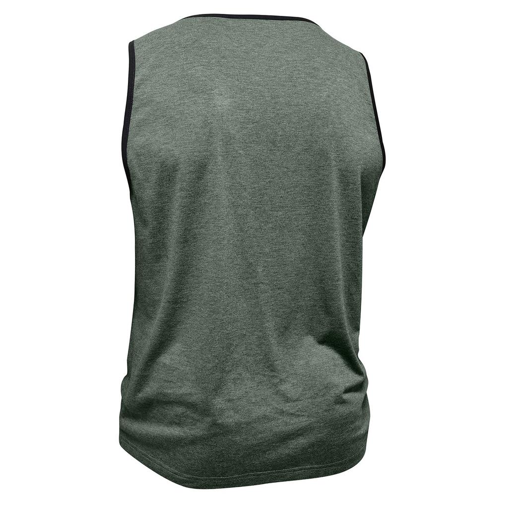 Men’s Vest Sleeveless Tops Printed Chest Pocket Summer Sports Fitness Loose Shirts