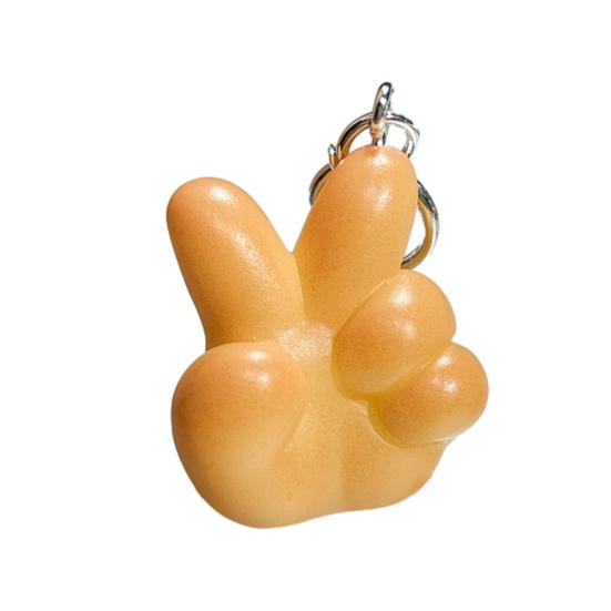 

Bag Pendant Realistic Multiple Gestures OK Hand Shape Resin Keychain High Simulation Bread Charm Key Holder C