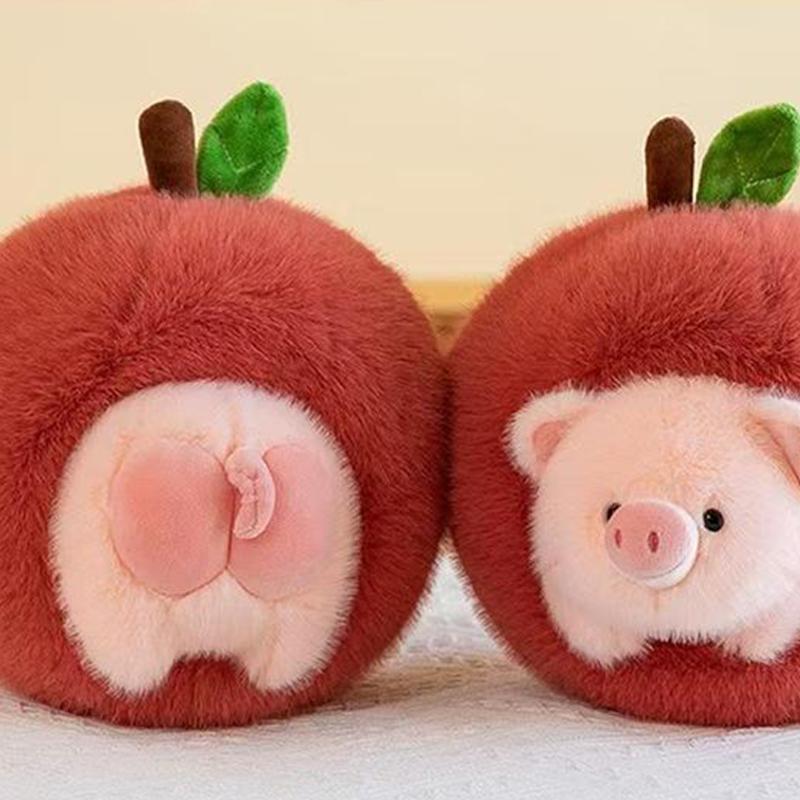 The  Able Apple Pig Plush Toy Doll Cute Pig Doll Detachable Throw Pillow Doll Gift Grabber Doll