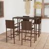 VidaXL 5 Pcs Garden Bar Set Table and Patio Chairs Terrace Furniture Outdoor Garden Lounge Resin 3064842