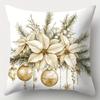 Christmas Throw Pillow Covers, Polyester, Contemporary Style Festive Design with Christmas Trees & Wreaths, Zipper Closure