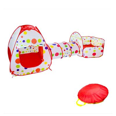 Actnow Tent Tunnel 3 Piece Set Kids Tent Foldable Ball Pool Basket Net with Storage Bag Gift for Girls Boys Christmas Birthday Baby Gift Children's