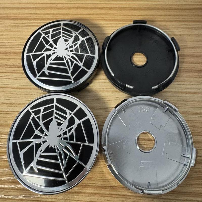 4PCS Universal 56mm 60mm Car Wheel Center Caps Dustproof Decorative Hub Caps For Spider Web Sticker