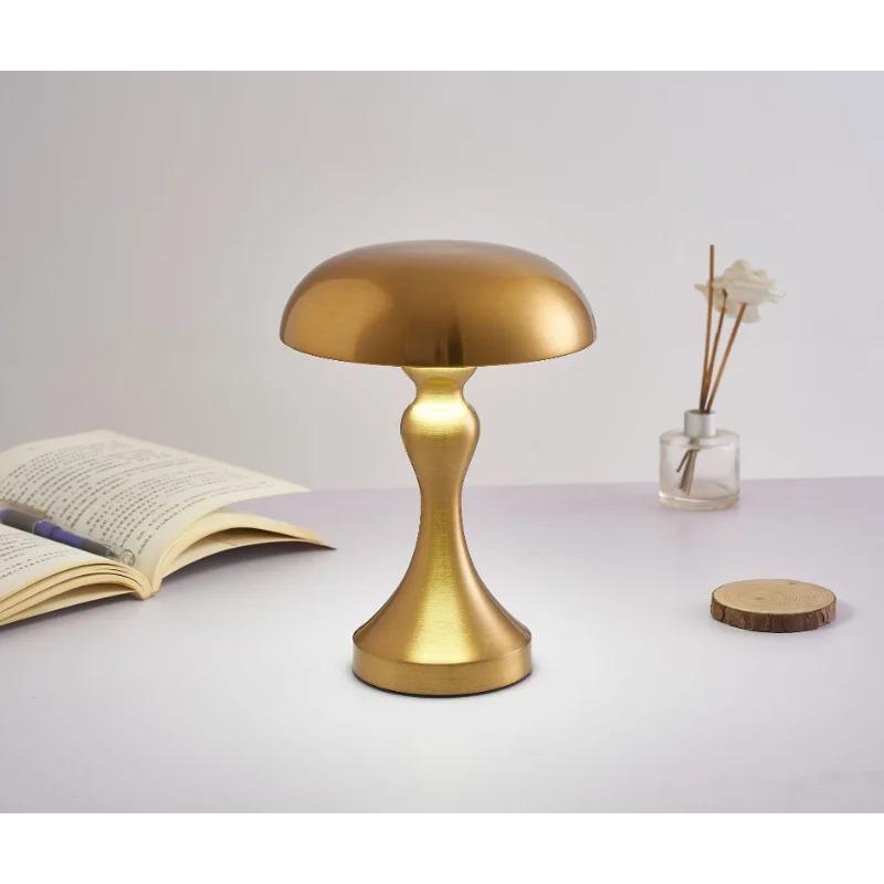 LED Table Lamps Touch Dimming USB Rechargeable for Bar Hotel Restaurant Bedside Decor Bedroom Nightlights Mushroom Lampara Gift