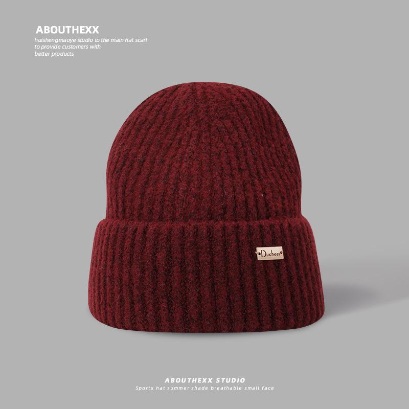 Wool Hat for Women In Winter Small Face Protection Ears and Warm Knitted Hat Outdoor Cold Protection Big Head Flange Hat Men Cold Hat