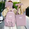 Backpack for Women's Schoolbag New Fashion Trendy Versatile Backpack Four Piece Bag for Primary and Secondary School Students