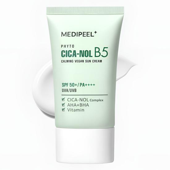 

MEDI-PEEL Phyto Cicanol B5 Заспокійливий веганський сонцезахисний крем SPF50+ PA++++ Корейський сонцезахисний крем 50мл x2