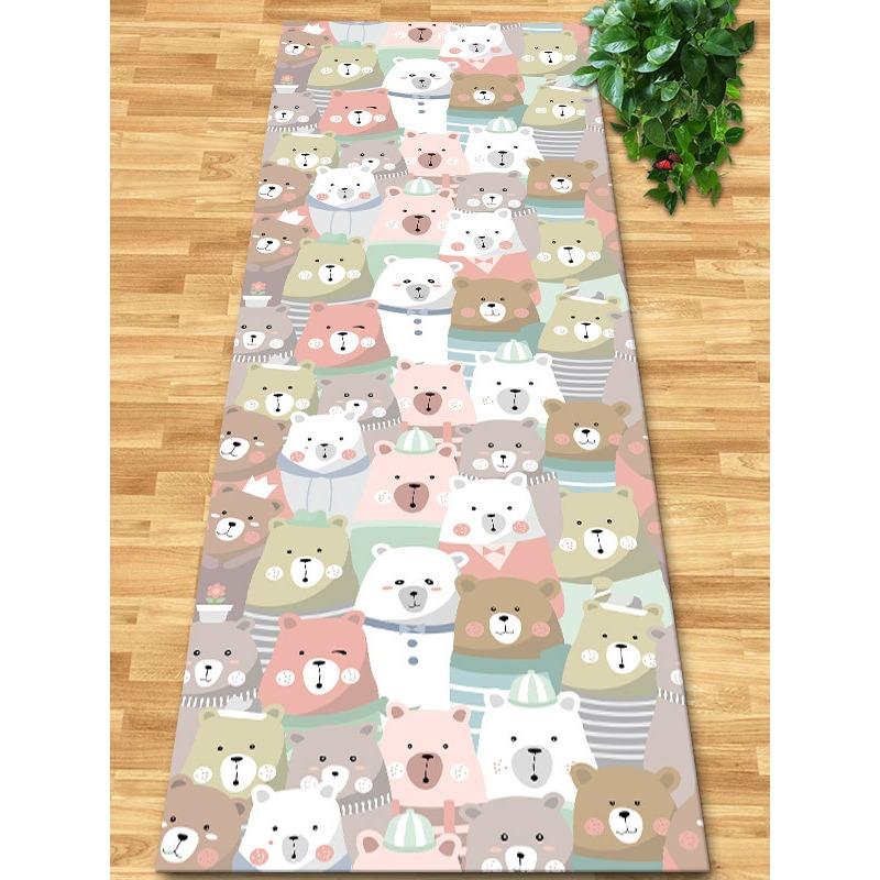 Flowers and Plank Home Balcony 3D Passageway Long Corridor Carpet Spring Floral Pattern Entryway Stairway Rugs Room Aisle Mat