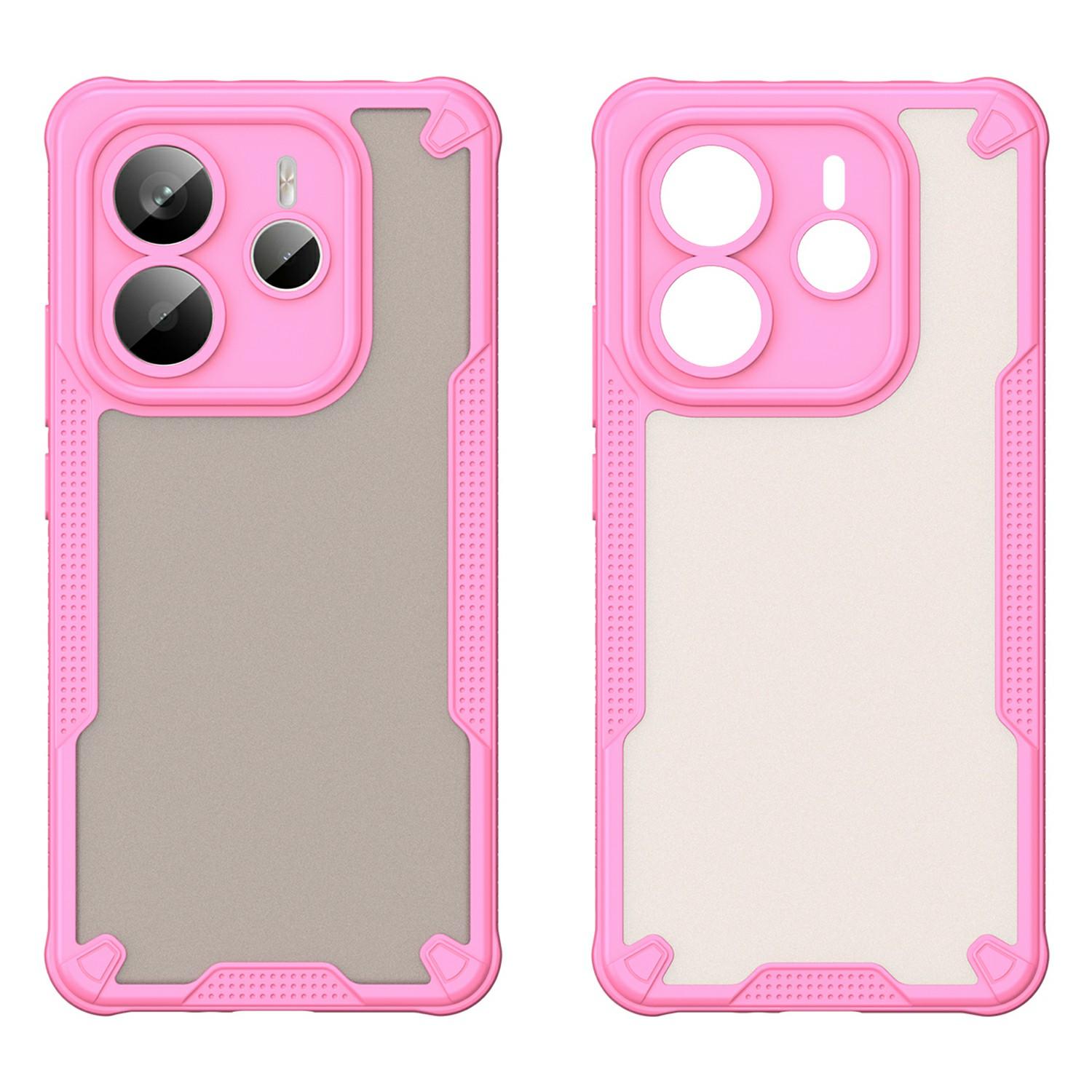 

For Xiaomi Redmi Note 14 5G Case Hybrid Frosted Phone Back Cover Pink