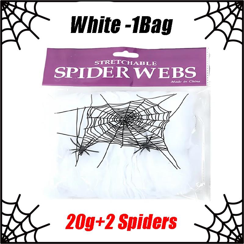 

Гигантская Паутина Супер Растягивающаяся Паутина Декор на Хэллоуин Искусственные Пауки Страшный Реквизит для Вечеринки в Помещении и на Открытом Воздухе Необходимый для Дома с Привидениями