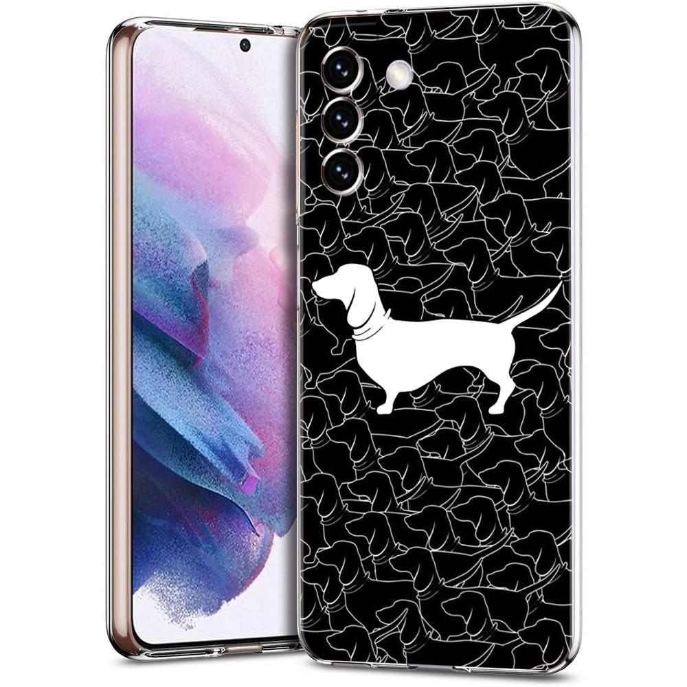 Phone Case For Samsung Galaxy S24 Ultra S23 FE S22 S20 S21 5G S10 S9 Plus S10E S8 Soft Clear Dachshund Sausage Dog Cover