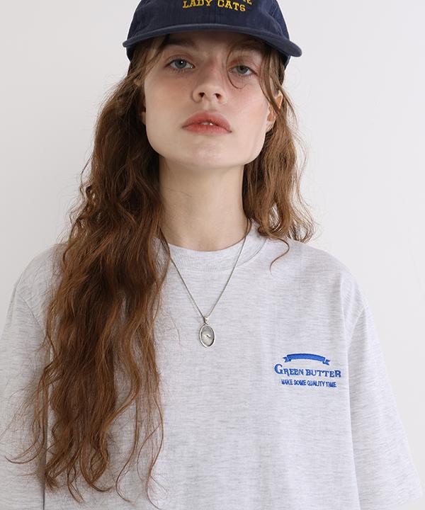 GREENBUTTER Needlework Logo Tee (L/Melange)