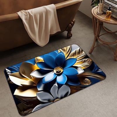 Badezimmer-Verdickungsmatte mit Kieselalgendruck, rutschfeste Badteppiche im Waschbecken, Badewannen-Seitenbodenteppich, Duschraum-Fußmatte, Memory Foam-3D-Pad