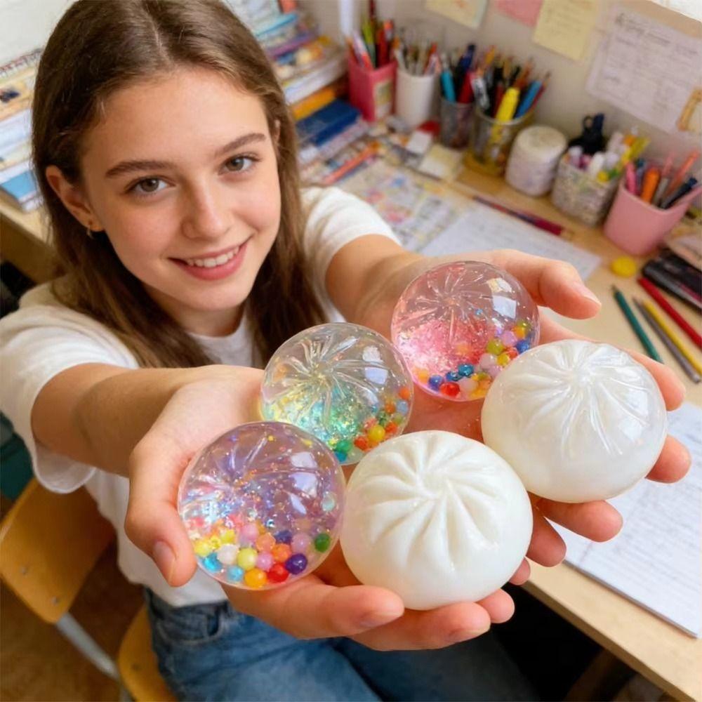 Blank Craft DIY Steamed Bun With Plug DIY Empty Ball Skin Creative Dumpling Squishy Handmade