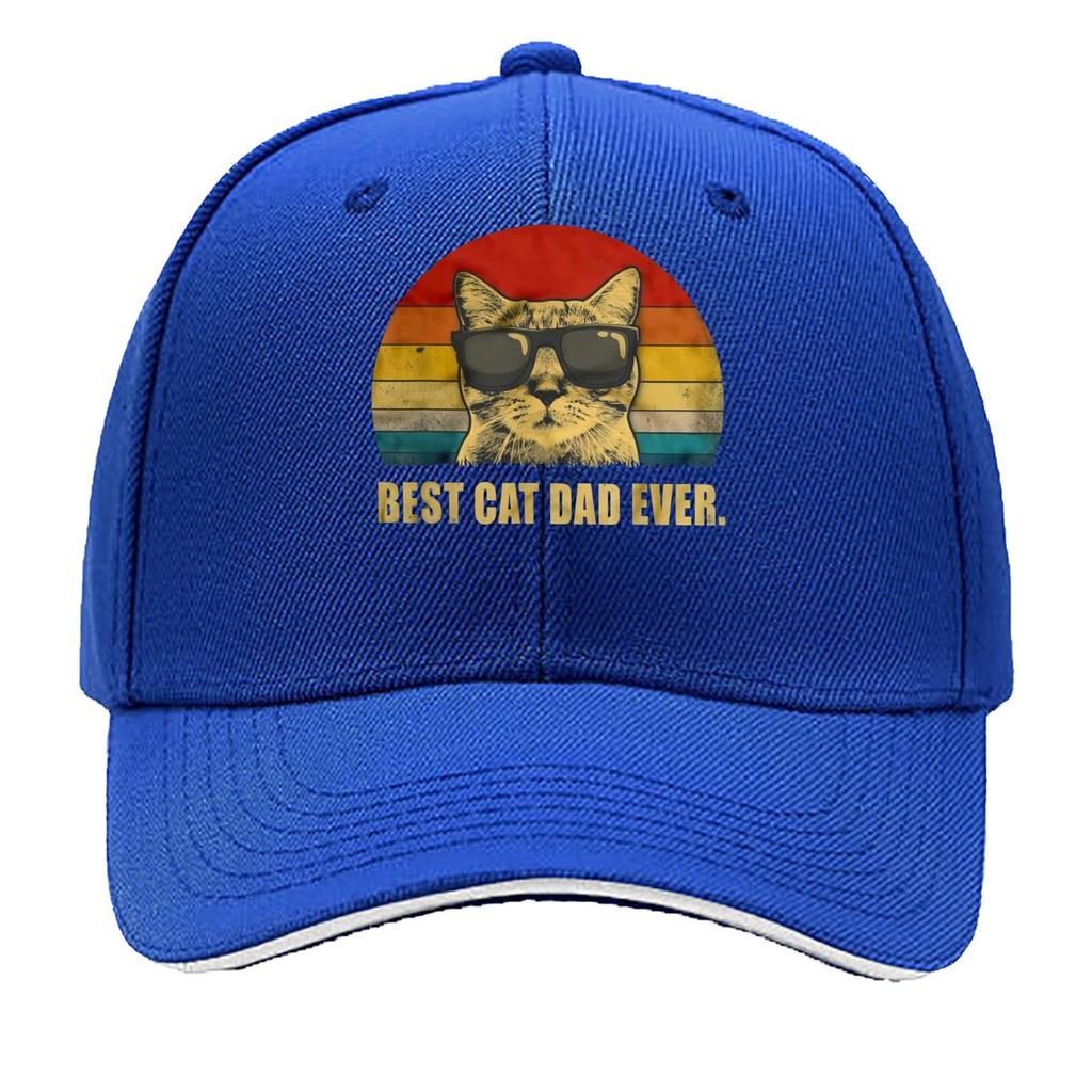 Retro Best Cat Dad Themed Design Hip Hop hat Fashion Outdoor Sports Sandwich Baseball Cap