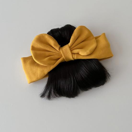 Baby Wig Hair Band Bowknot Decor Easy to Wear Elastic Hair