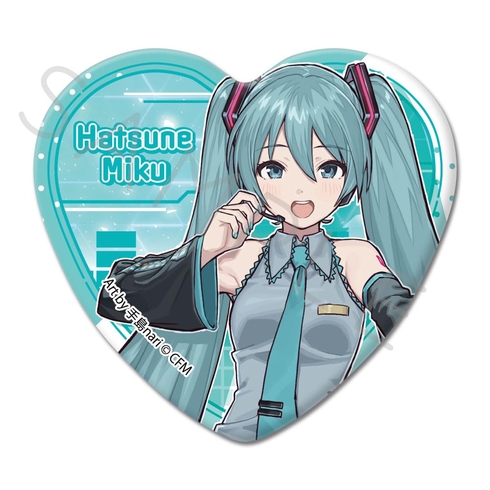 Hatsune Miku & Piapro Characters" Heart-Shaped Can Badges [6 Types in Total, Trading] Box of 6