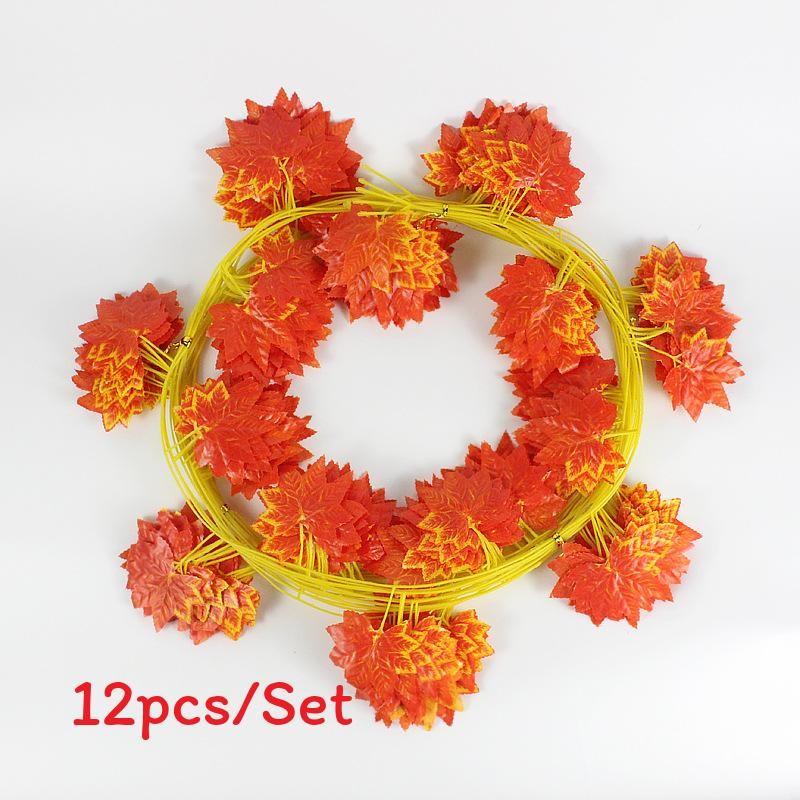 

Faux Ivy Leaf Garland For Event Decoration Wedding Party And Photography Red Maple Leaves