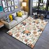 Floral Elephant Pattern Carpet, Artistic Bohemian Style Home Decor Suitable for Use As an Anti-slip for Living Room Bedroom Sofas