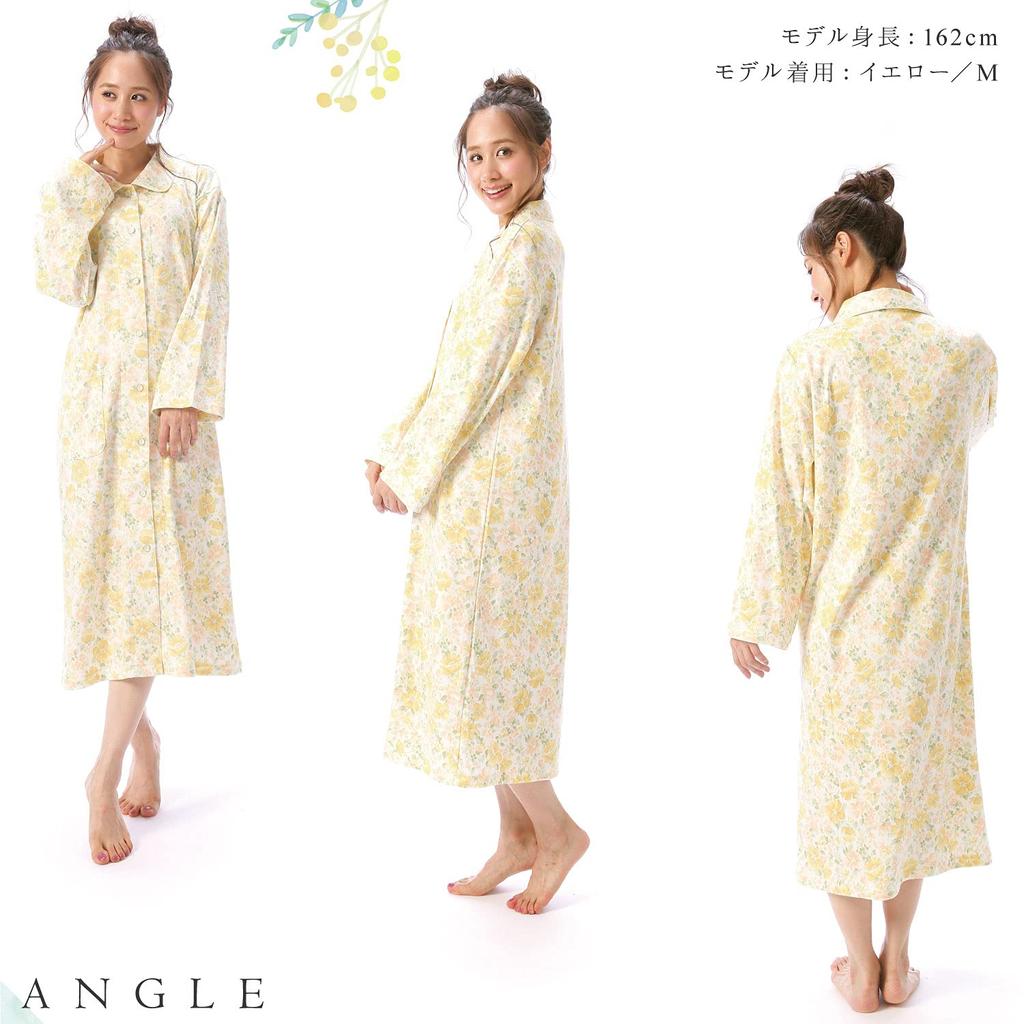NISHIKI Long Sleeve Nightgown Made In Japan with Made with Smooth Domestically and Long Perfect for Spring and Loungewear Women's Pajamas, 100%