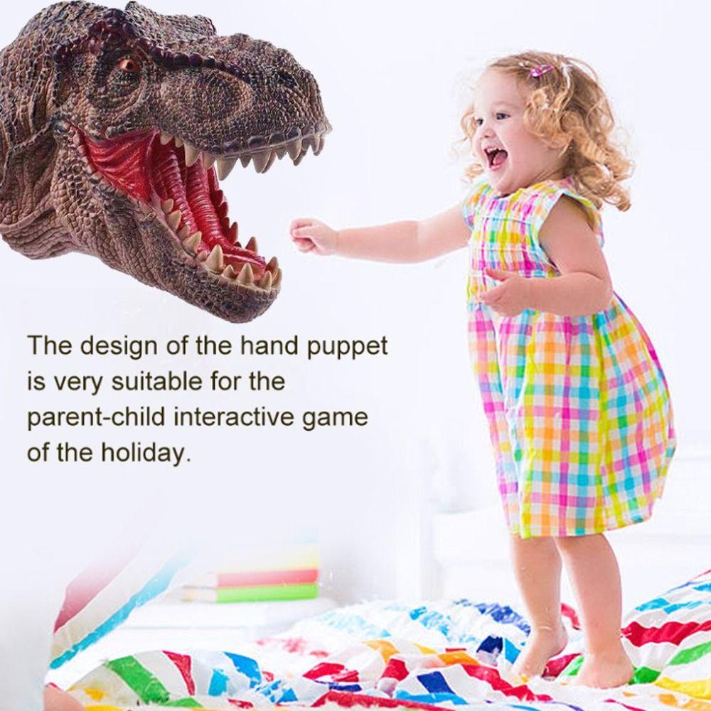 Arm Size Head Puppets Crocodile Head Gloves Soft Rubber Hand Puppet Realistic Dinosaur Head Model