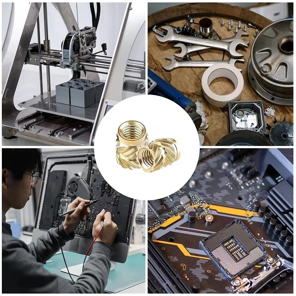 10Pcs M5 Brass Hot Melt Insert Nuts Heating Molding Nuts for Hot Melt Heat Injection Molding