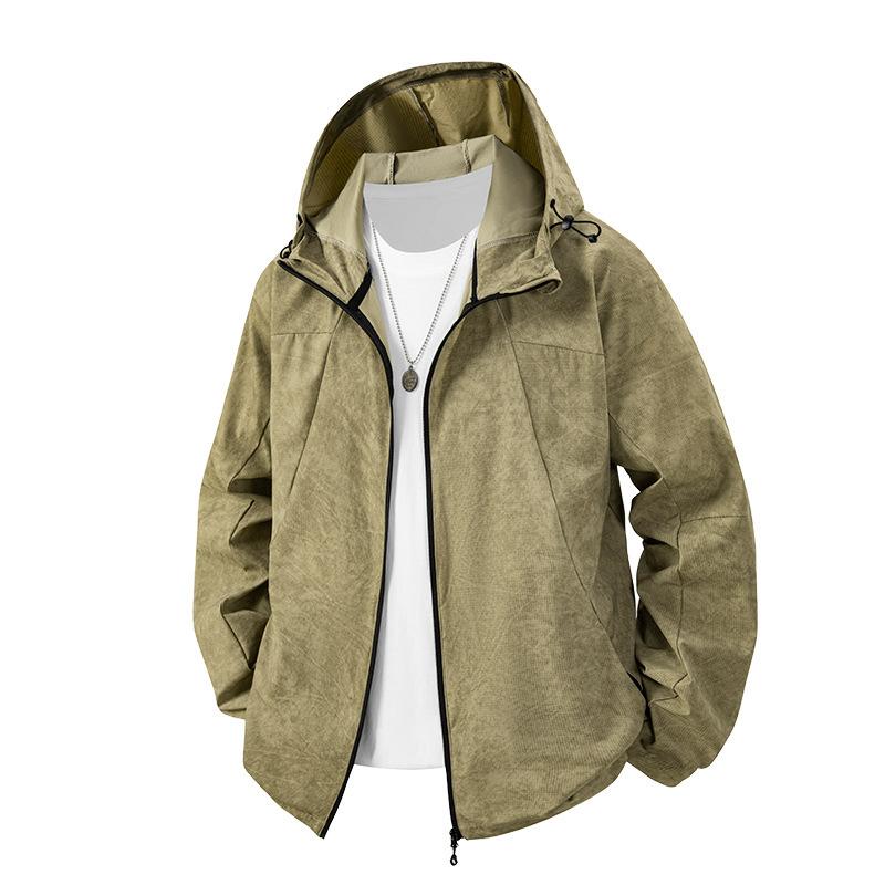 

25 autumn and winter new single-layer jacket men s hooded jacket outdoor windproof waterproof mountaineering sports top men 5XL