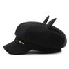 Ladies' Cute Cat Ear Retro Octagonal Beret - Fashionable, Versatile, Face-Flattering Artist Hat