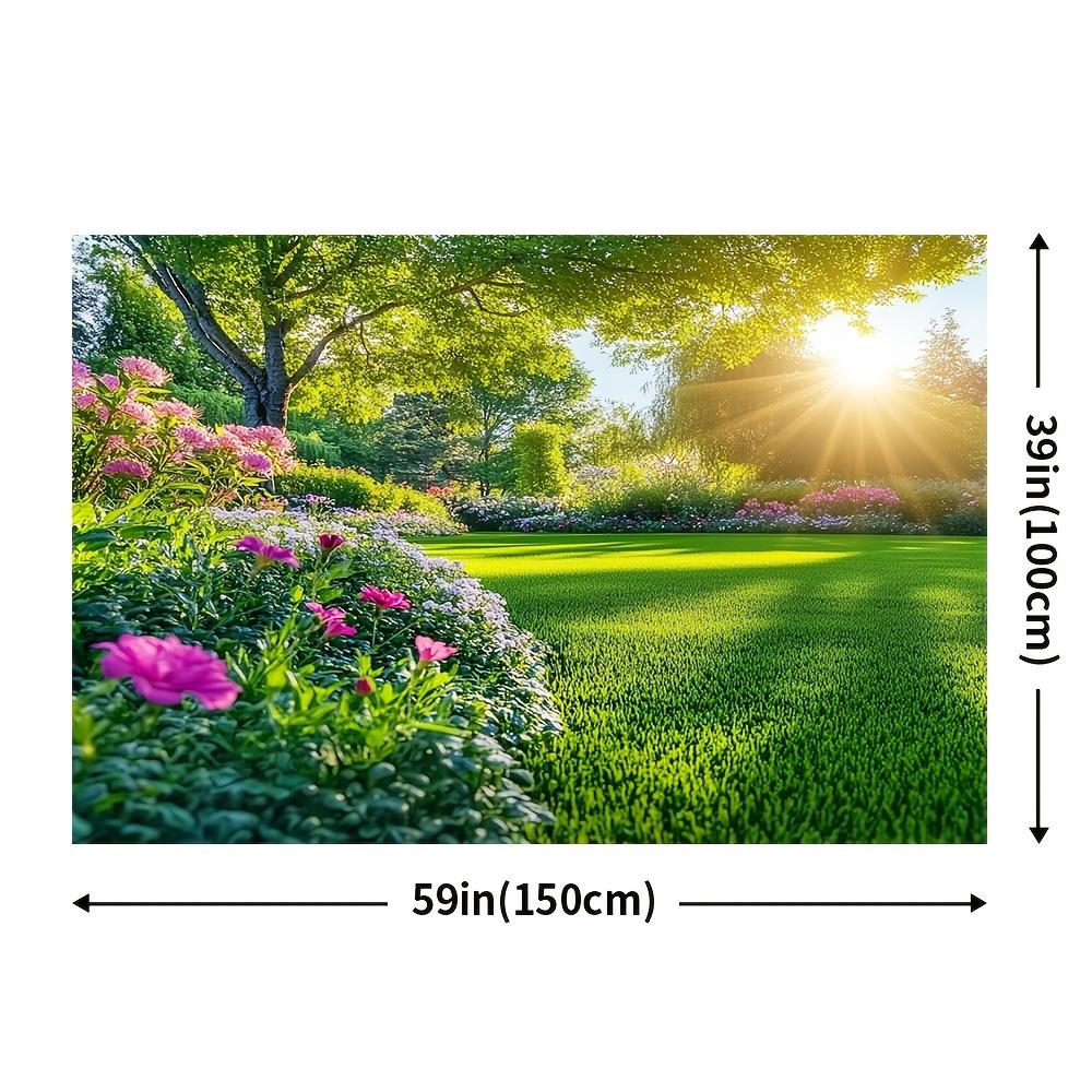 A Vibrant Spring Garden Party Banner - Made of Durable Polyester - Is Perfect for Outdoor Celebrations and Garden Decorations