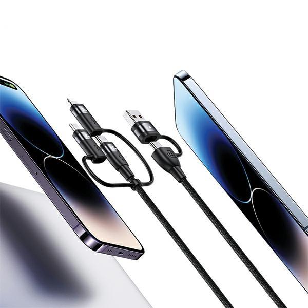 Kabel 6w1 USB-C/USB/Micro-USB/Lightning USAMS 1,2m 100W Power Delivery Fioletowy