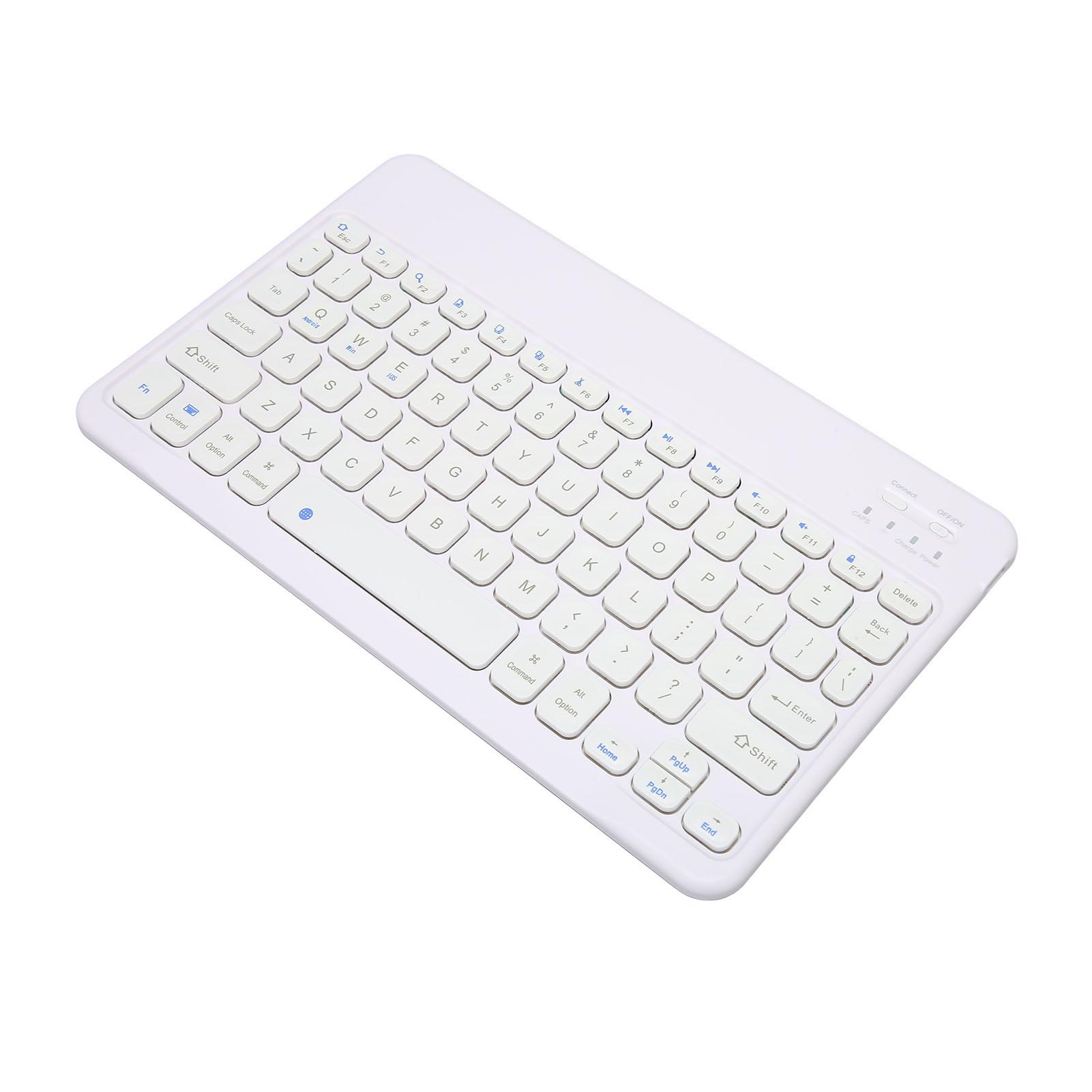 

10-дюймовая беспроводная Bluetooth-клавиатура, ультратонкое стабильное соединение, тихий водонепроницаемый планшет, ноутбук белый