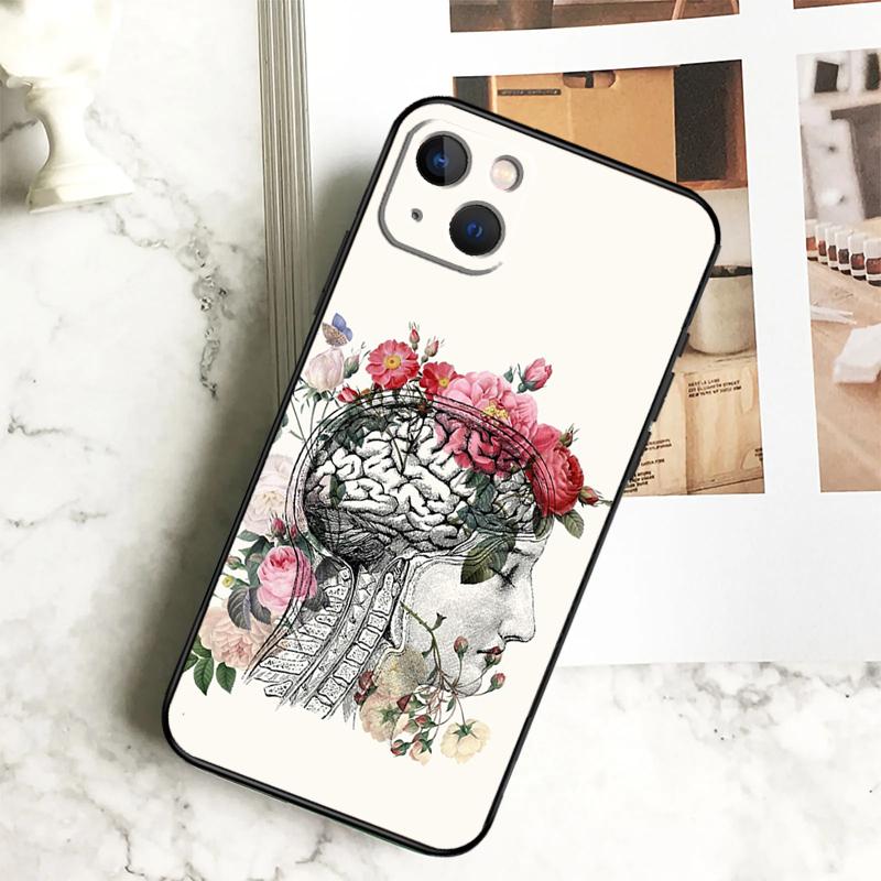 Anatomy Brain Phone Case For iPhone 17 16 15 14 12 11 13 Pro Max Plus 12 13 Mini 16e 17 Air Cover Coque