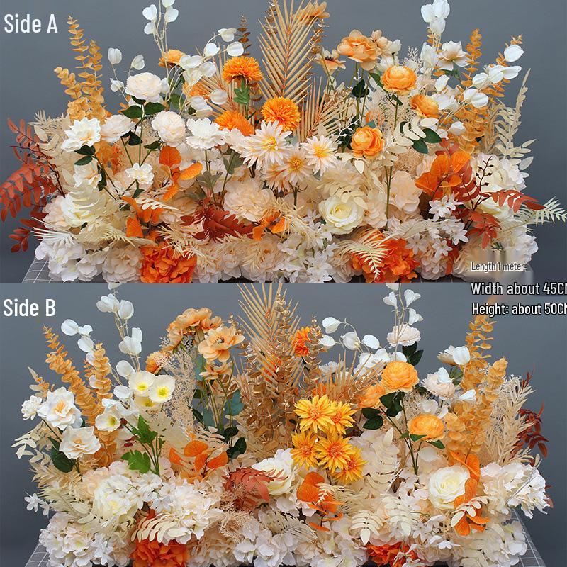 Large Wedding Aisle Runner with Silk Eucalyptus Flowers