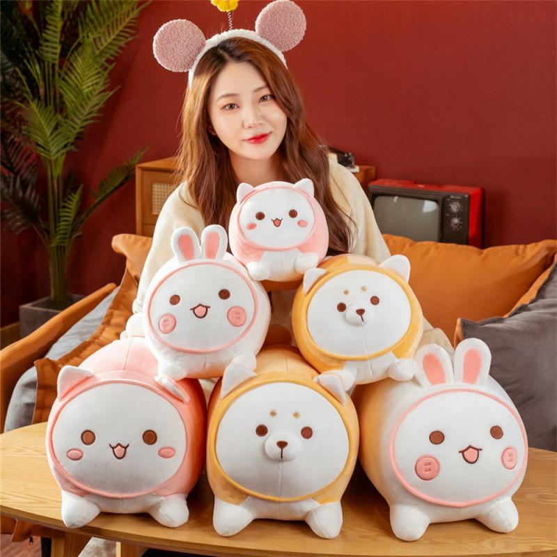 Position Lying Shiba Inu Cat Rabbit Throw Pillow Plush Toy Bed Cushion Sleeping