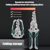 1Pcs Foldable Wire Stripper Multi-Function Pulley Tool For Crimping Splitting Winding Ideal For Electricians