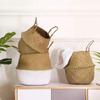 Rattan Baskets Foldable Weaved Storage Baskets With Handle Sundries Laundry Storage Containers Home Decoration Accessories