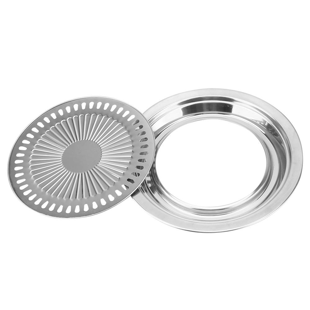 

Electric Stove Baking Tray Stainless Steel BBQ Grill Barbecue Tools Household Non-Stick Gas Stove Plate Smokeless Barbecue Grill Pan 1 pcs