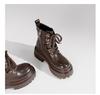 Women's British Style Lace-Up Ankle Boots - Genuine Leather, Thick Sole, Heightening, Autumn/Winter 2025
